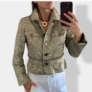 Burberry Metallic Gold Blazer Jacket